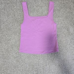 Old Navy Vibrant Purple Ribbed Cropped Tank Top